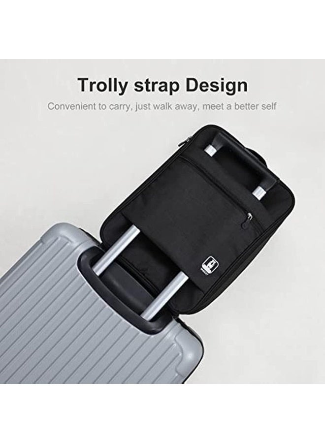 Travel Shoe Bags，Hanging Travel Shoe Bag，Shoe Organizer Storage Pouch for Packing with Zipper ，Waterproof and Moisture-proof，for Outdoor，Travel，Business Trips,30*22.8*15cm，Black - Image 5